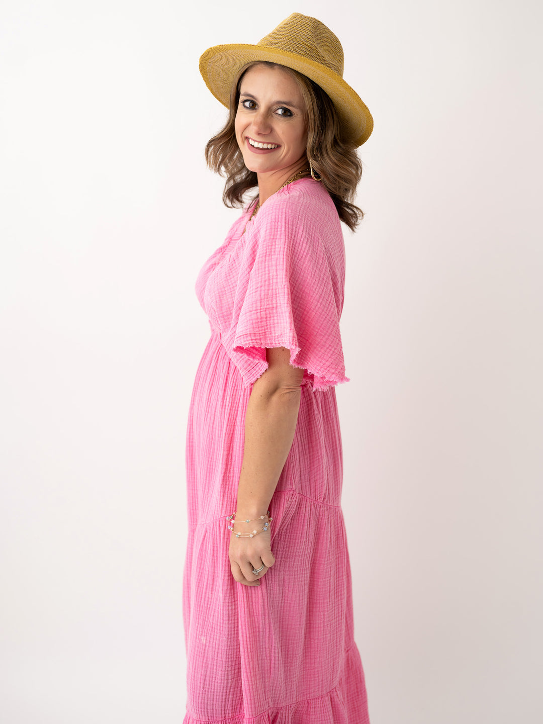 Gracie Gauze Smocked Midi Dress