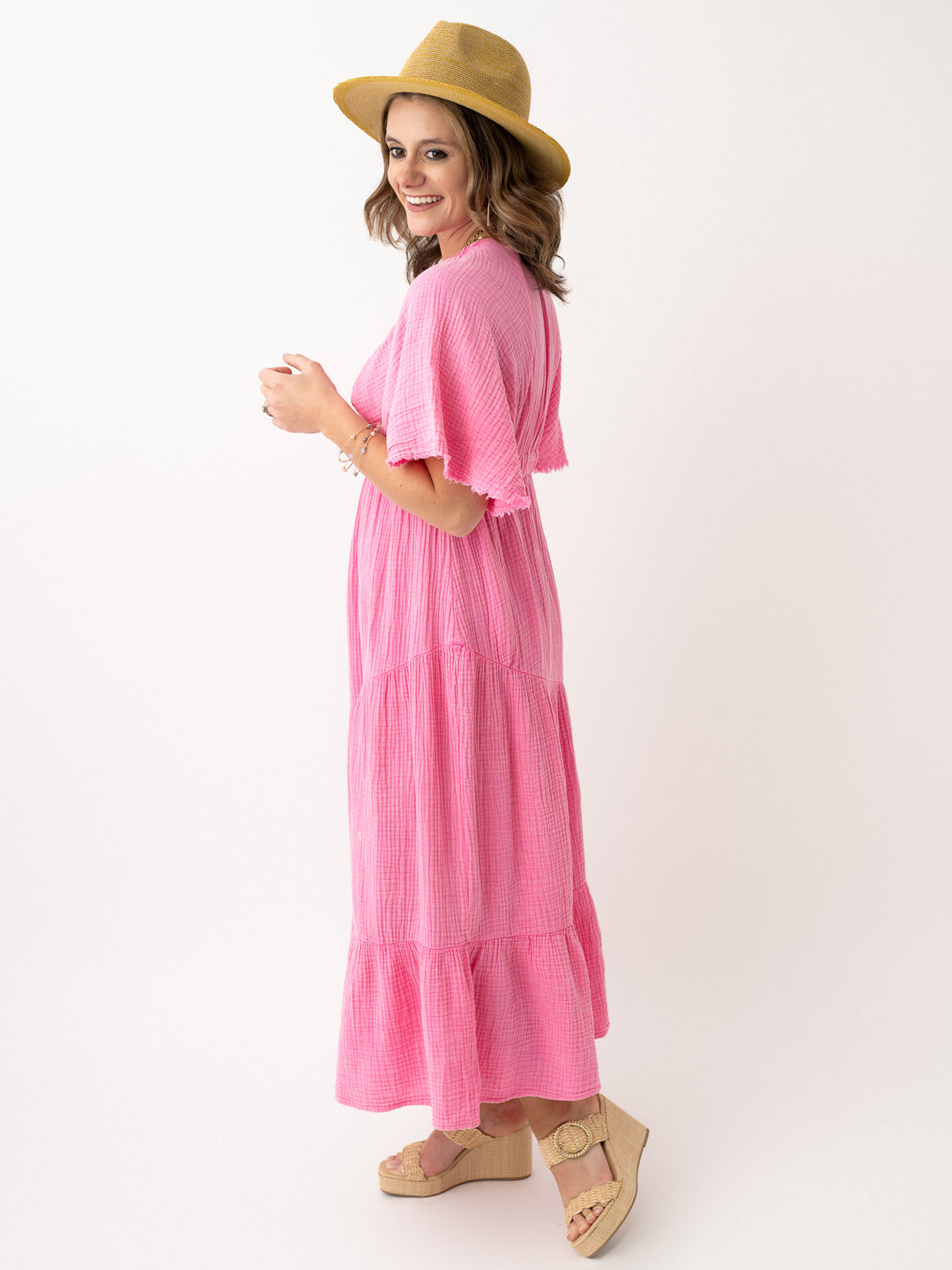 Gracie Gauze Smocked Midi Dress