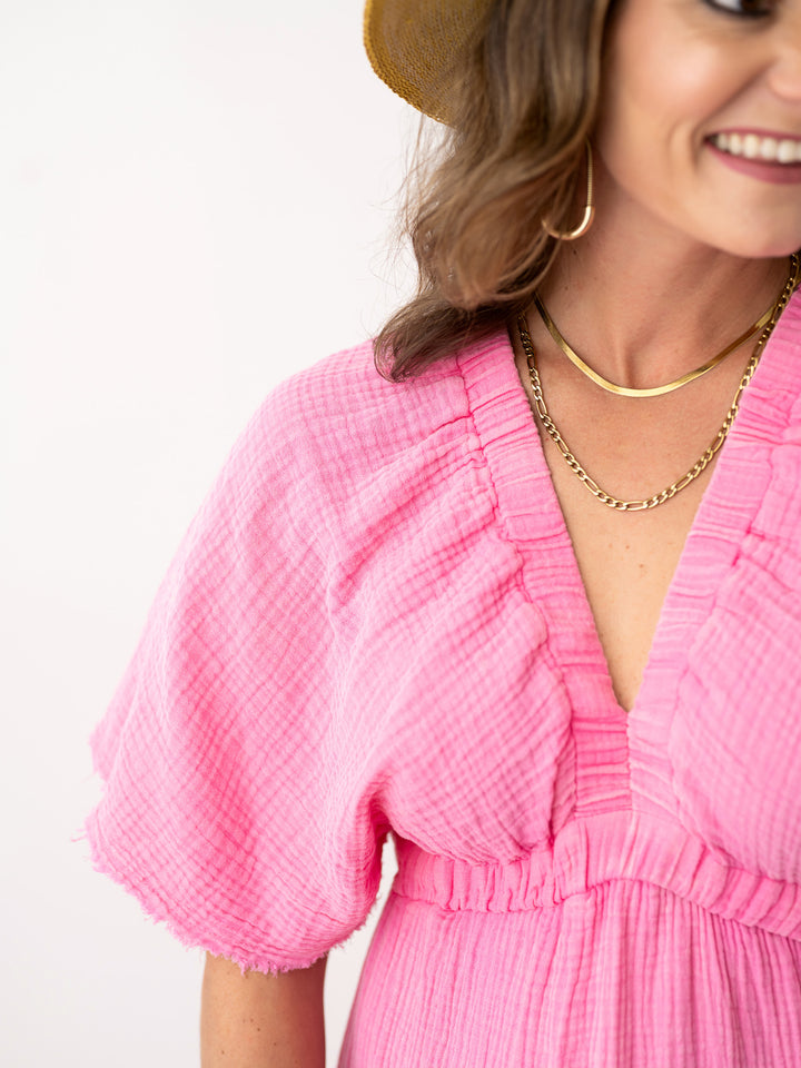 Gracie Gauze Smocked Midi Dress