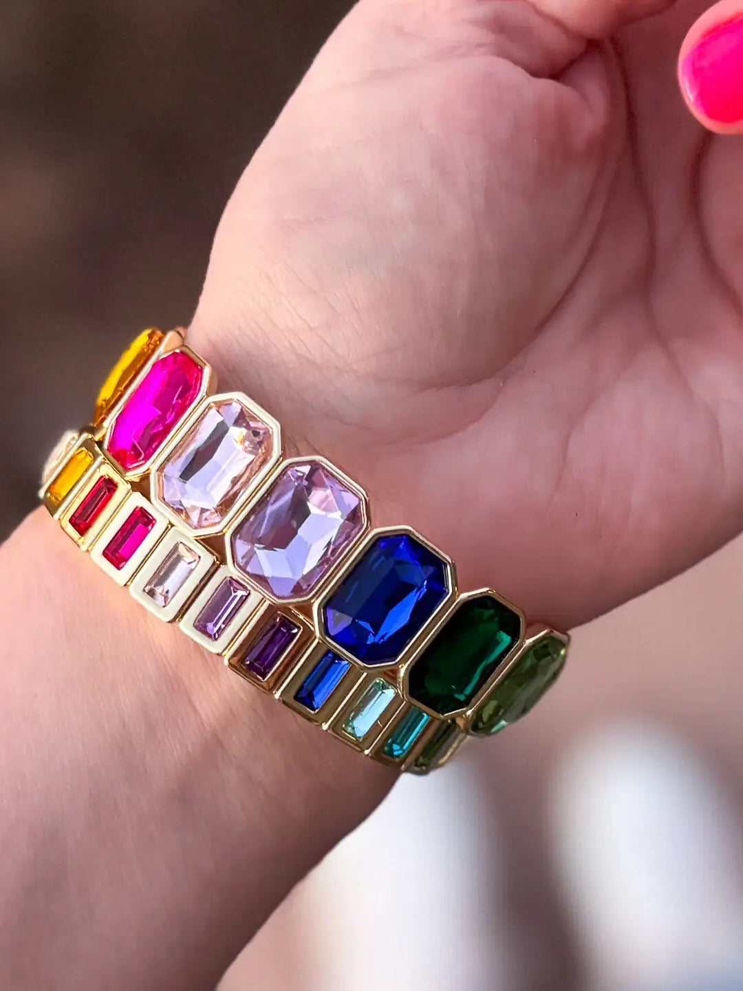 Multicolor Stone Stretch Bracelet