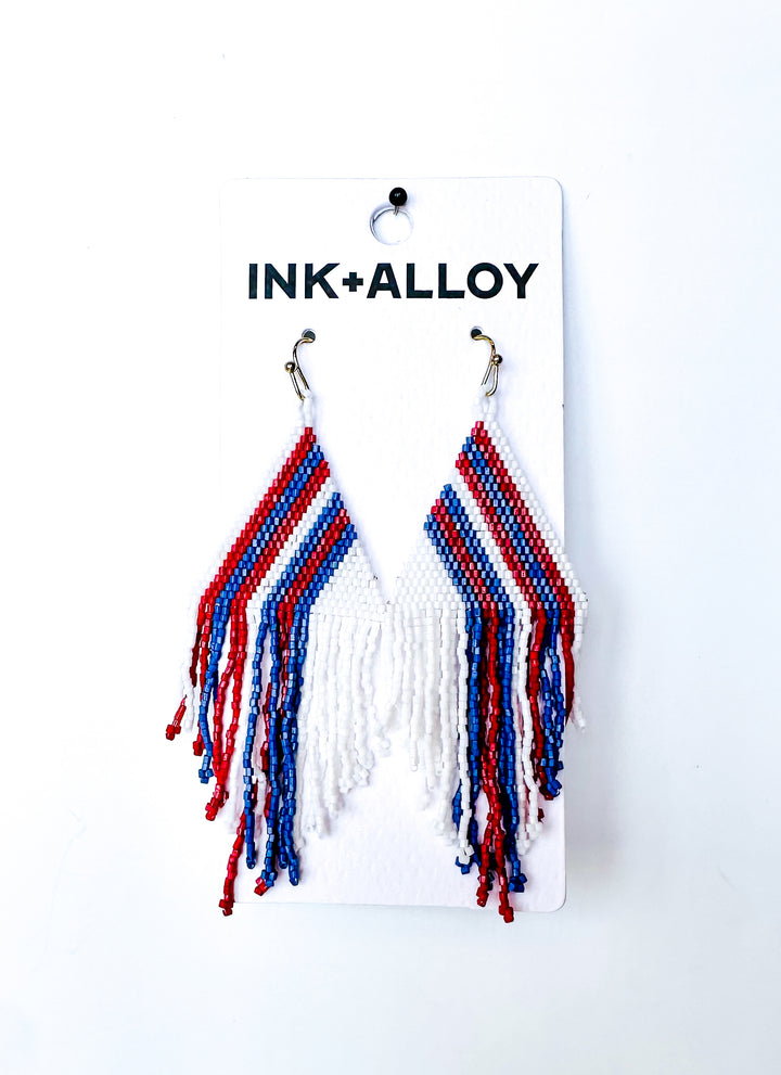 Haley Falling Lines Beaded Earring