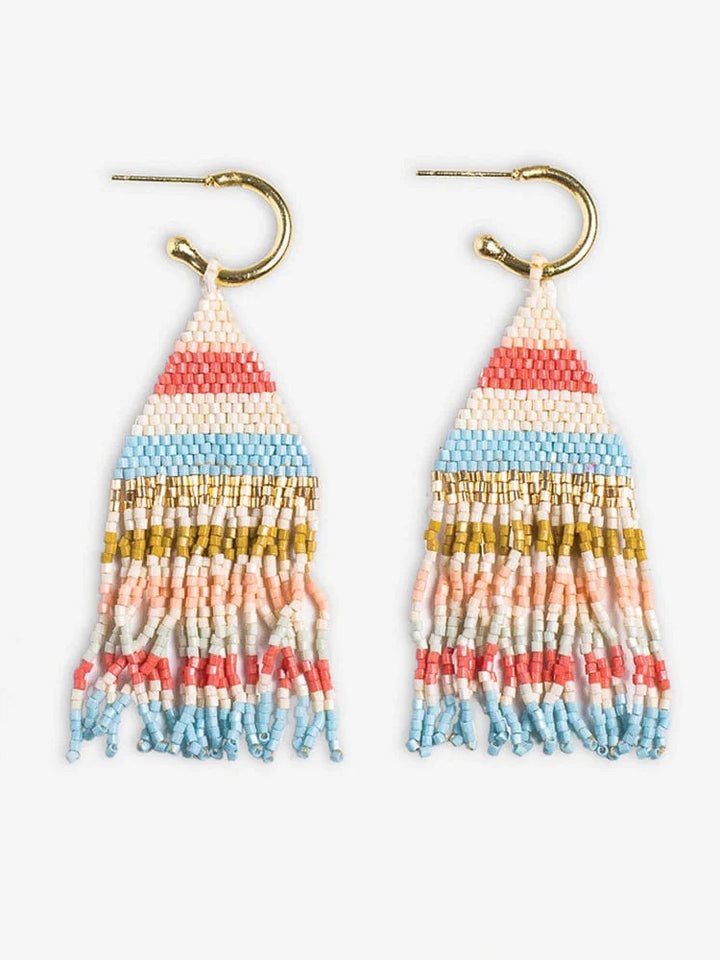 James Hoop Horizontal Stripes Beaded Earring