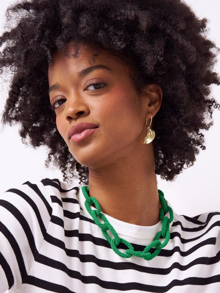 Jenna Chain Link Beaded Necklace