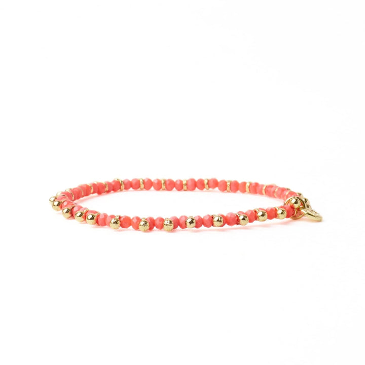 Kami Crystal Brass Charm Stretch Bracelet
