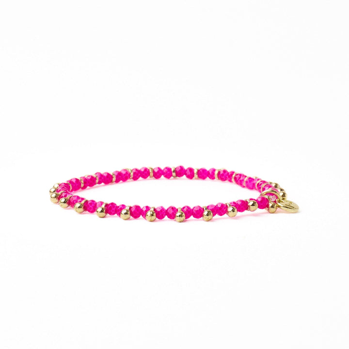 Kami Crystal Brass Charm Stretch Bracelet