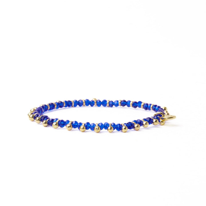Kami Crystal Brass Charm Stretch Bracelet