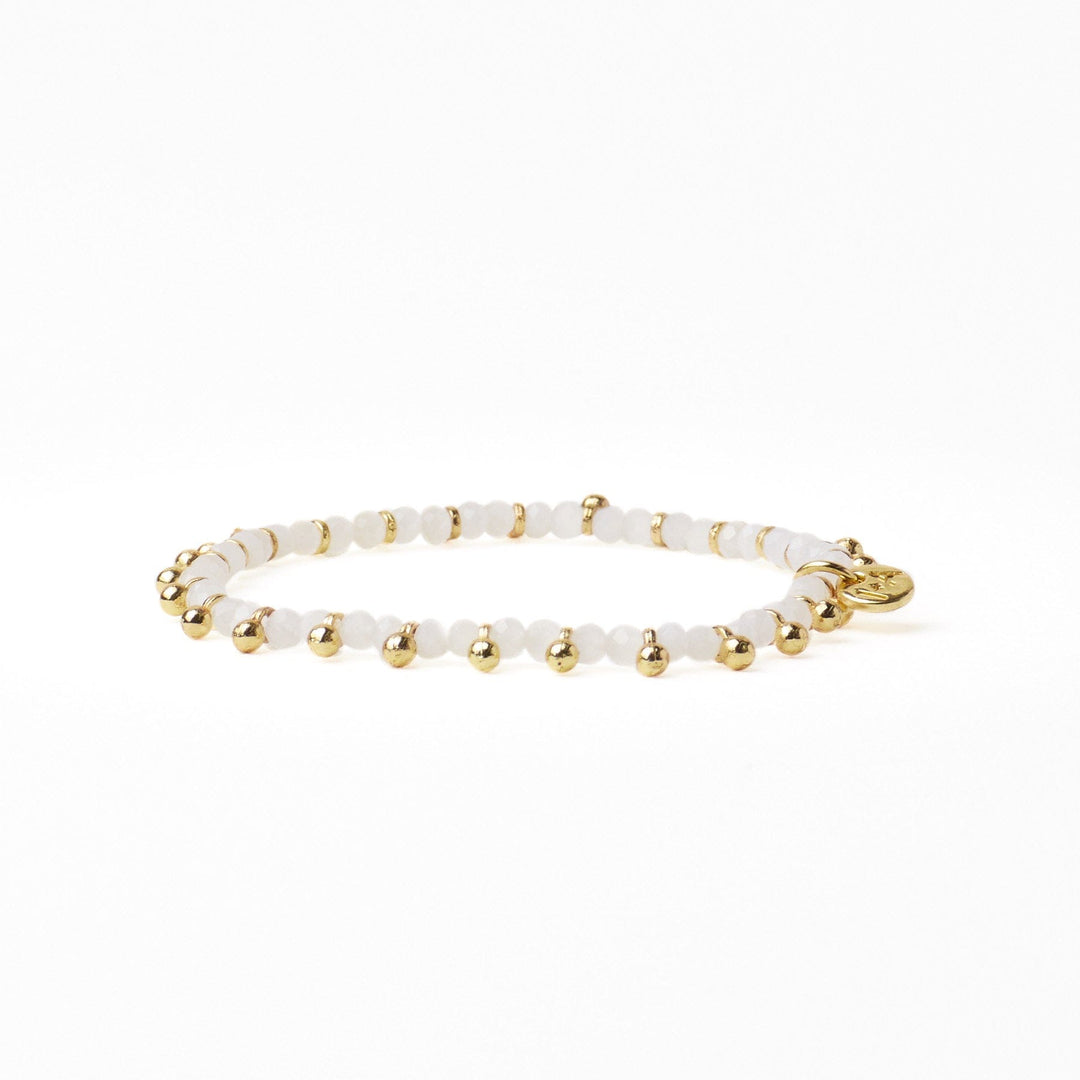 Kami Crystal Brass Charm Stretch Bracelet