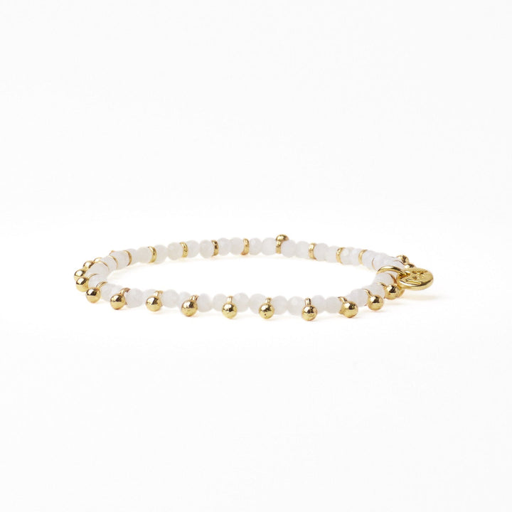 Kami Crystal Brass Charm Stretch Bracelet