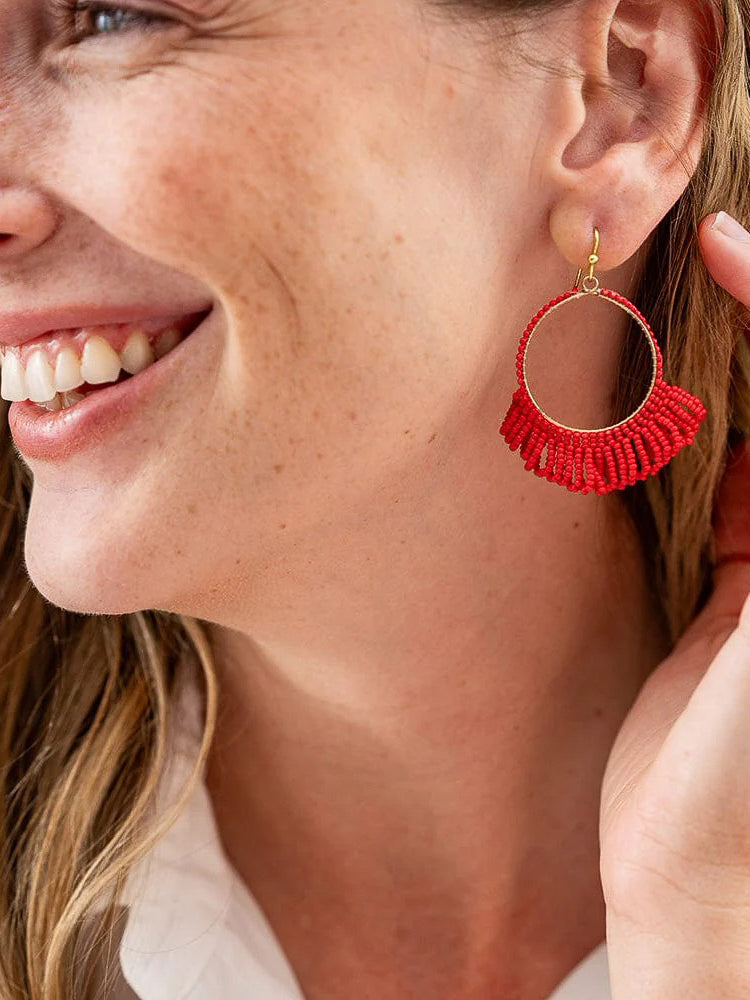 Kendra Fringe Hoop Seed Earring