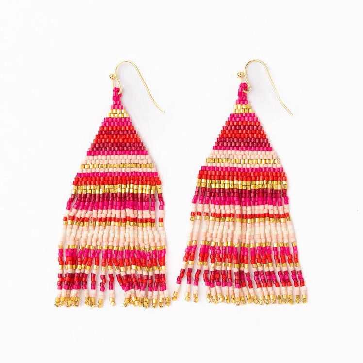 Lexie Stripes Multicolor Petite Fringe Earring Ink + Alloy