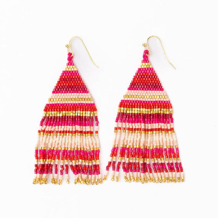 Lexie Stripes Multicolor Petite Fringe Earring Ink + Alloy