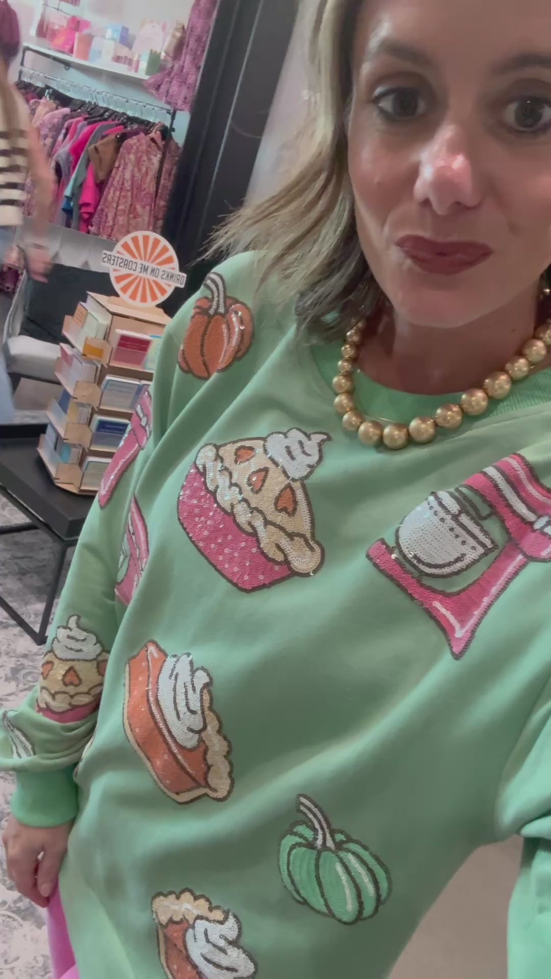 Slice of Thanksgiving Sequin Pullover