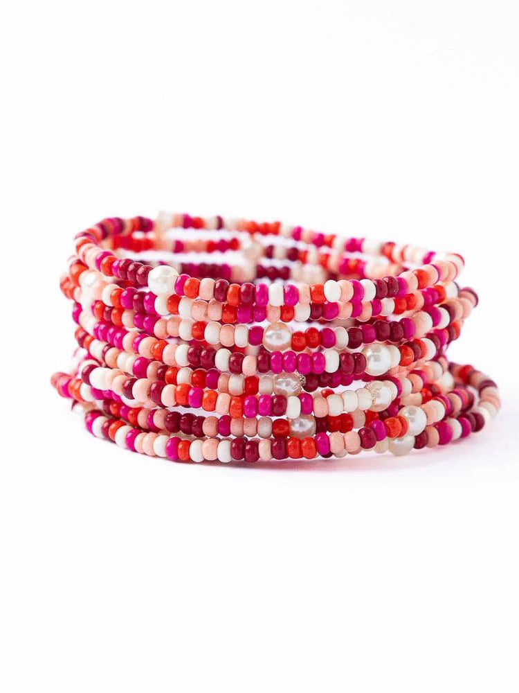 Megan Sage 10 Strand Stretch Bracelet