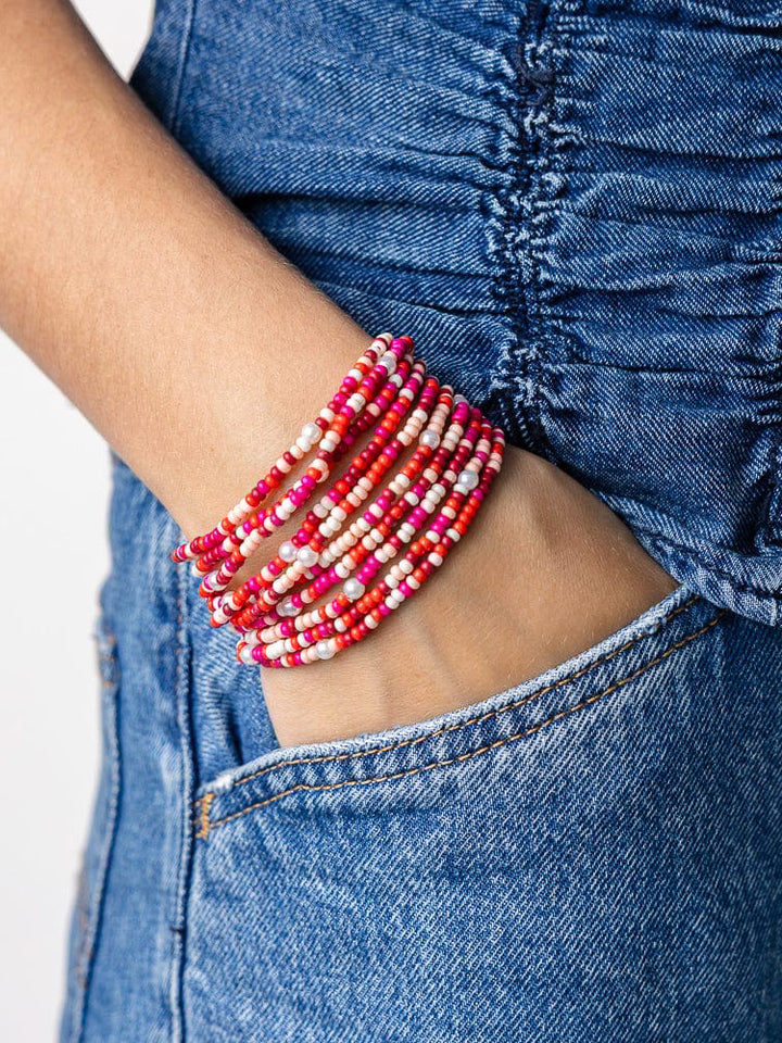 Megan Sage 10 Strand Stretch Bracelet