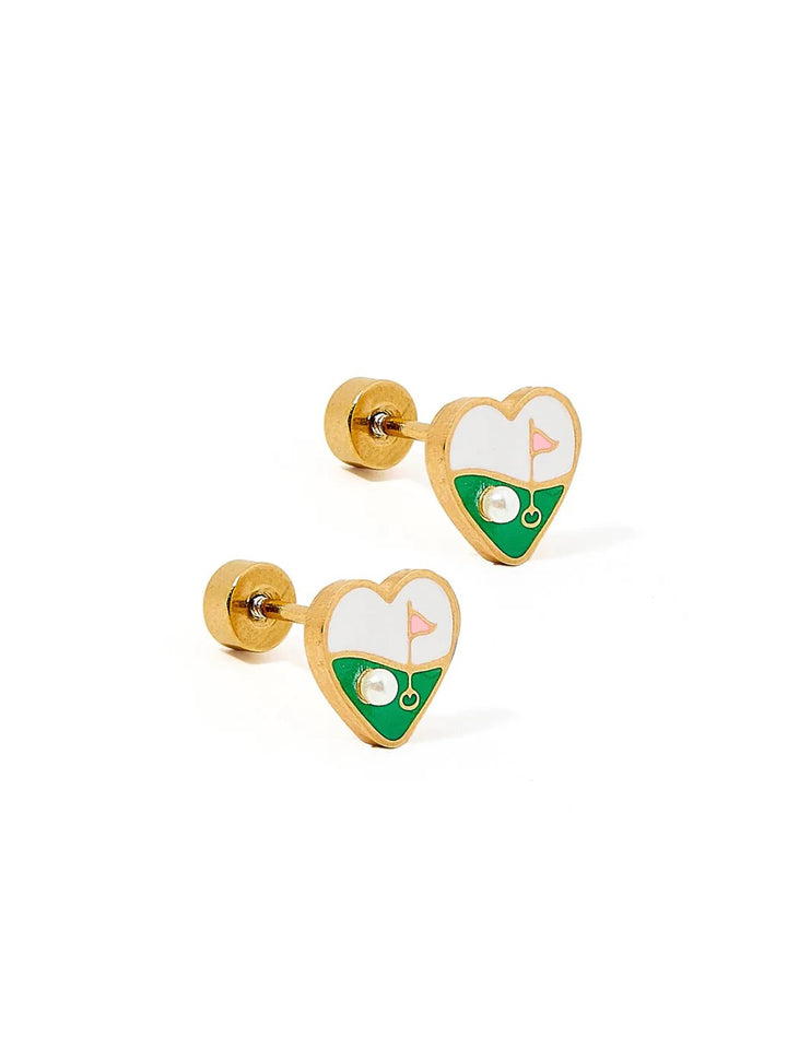 Golf Screwback Stud Earring