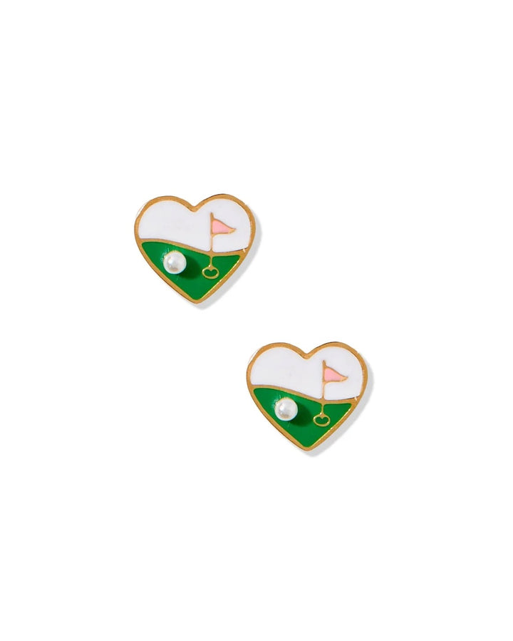Golf Screwback Stud Earring