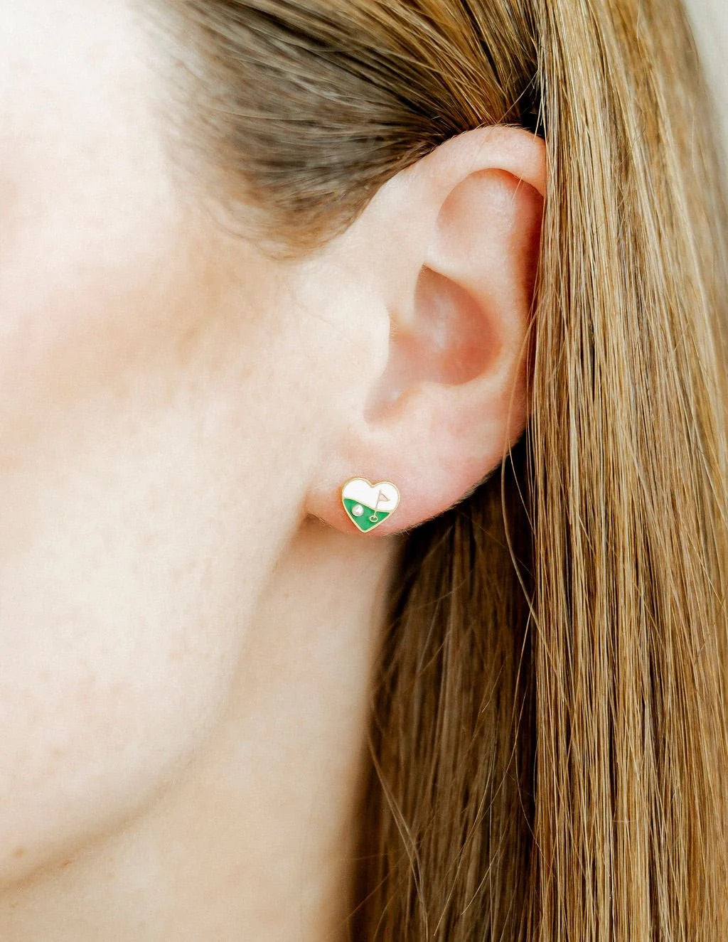 Golf Screwback Stud Earring