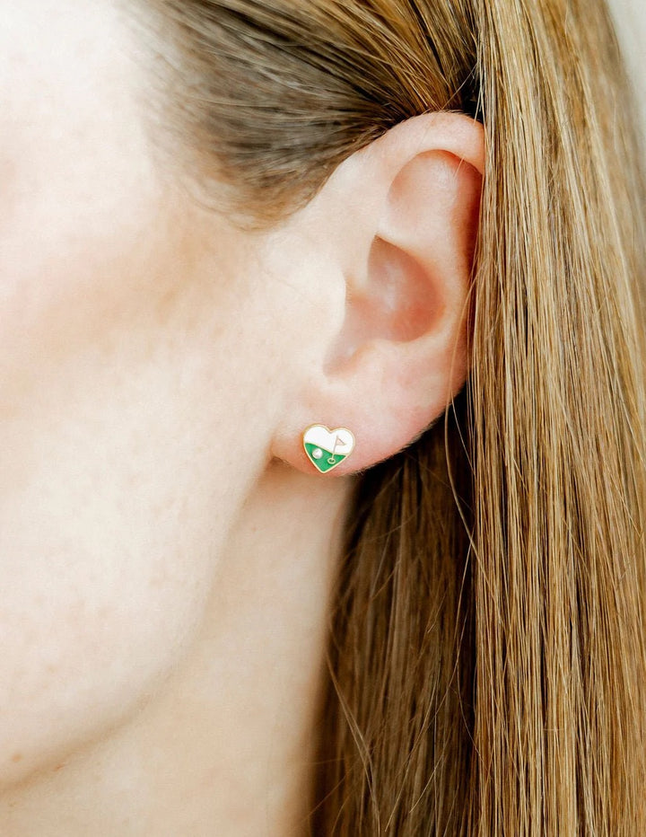 Golf Screwback Stud Earring