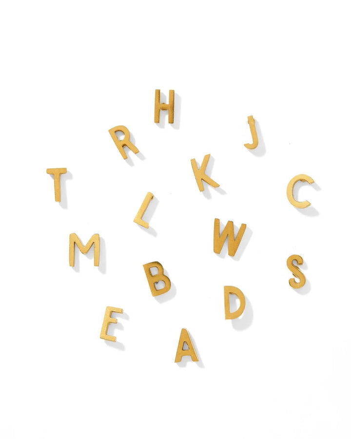 Screwback Stud Initial Earrings Gold
