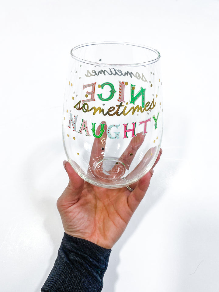 Holiday Stemless Wine Glass