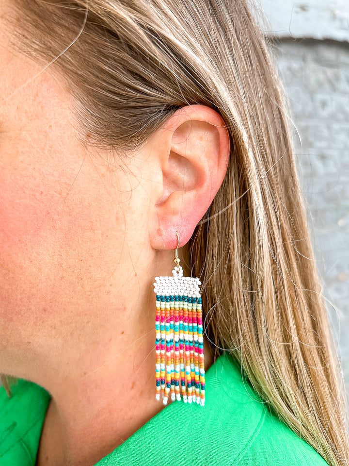 Adaline Horizontal Stripe Beaded Earring